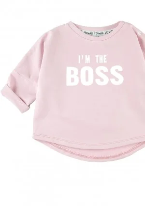 Bluza dziecięca "I'm the boss" Pudrowy Róż