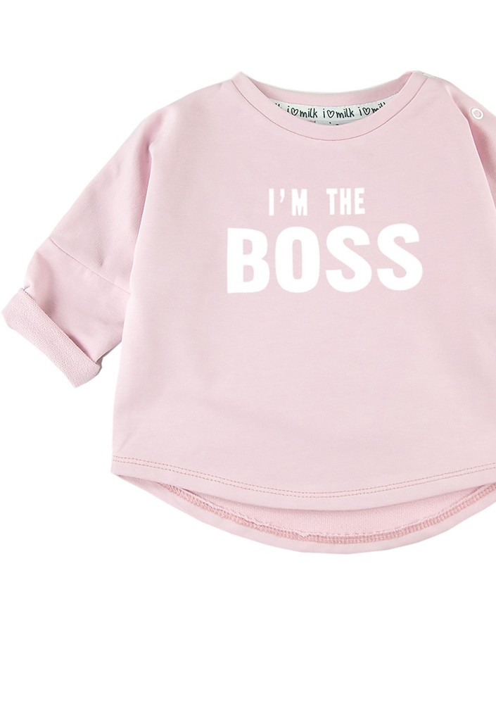 Bluza dziecięca "I'm the boss" Pudrowy Róż