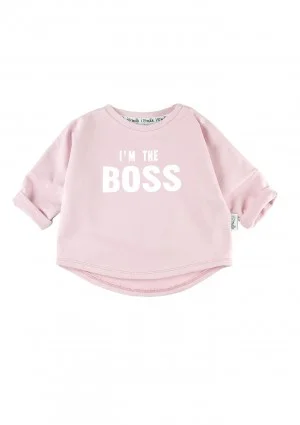 Powder pink kids sweatshirt "I'm the boss"