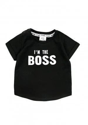 T-shirt dziecięcy "i'm the boss" Czarny