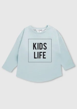 Light blue kids sweatshirt "kids life"