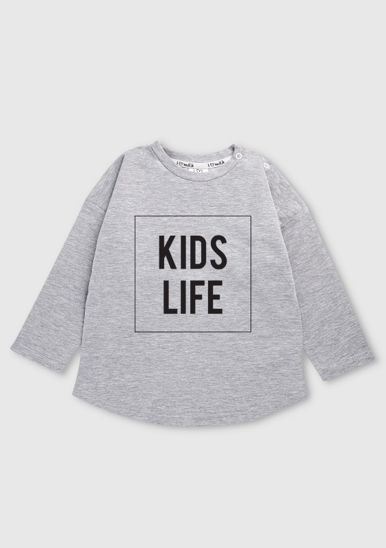 Bluza dziecięca "kids life" Szary Melanż
