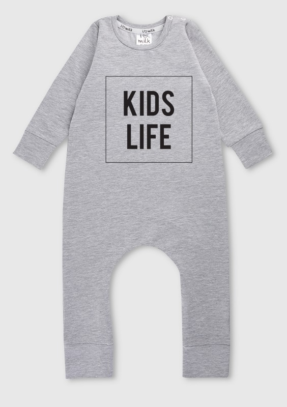 Grey cotton romper