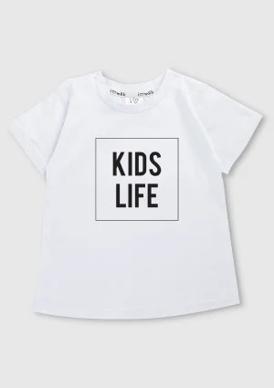 T-shirt dziecięcy "kids life" Biały