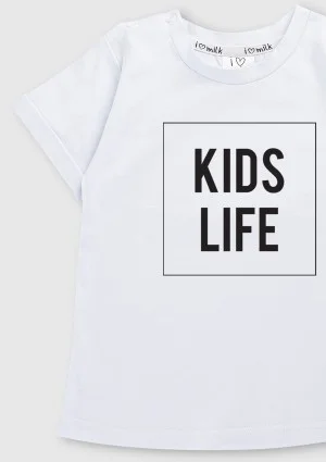 T-shirt dziecięcy "kids life" Biały