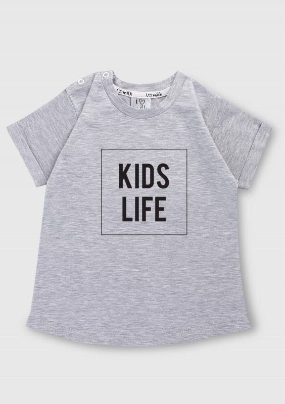 Melange grey T-shirt "kids life"