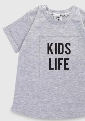 Melange grey T-shirt "kids life"