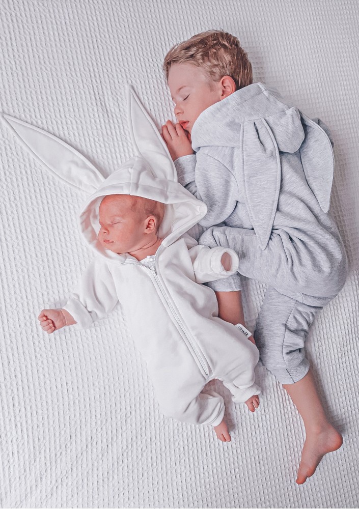 Onesie dziecięce rabbit Szary Melanż