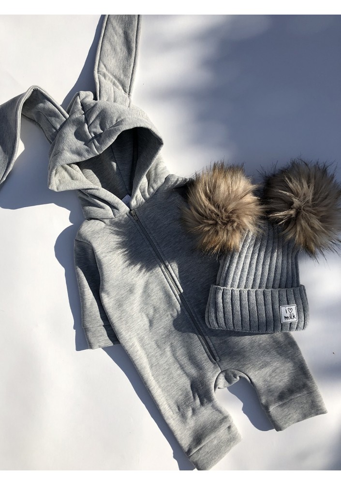 Onesie dziecięce rabbit Szary Melanż