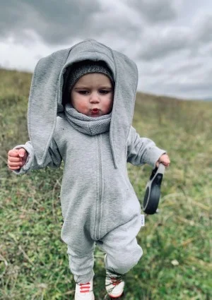 Onesie dziecięce rabbit Szary Melanż