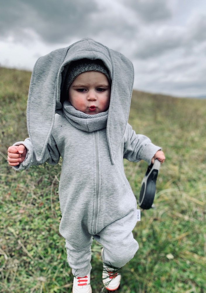 Onesie dziecięce rabbit Szary Melanż