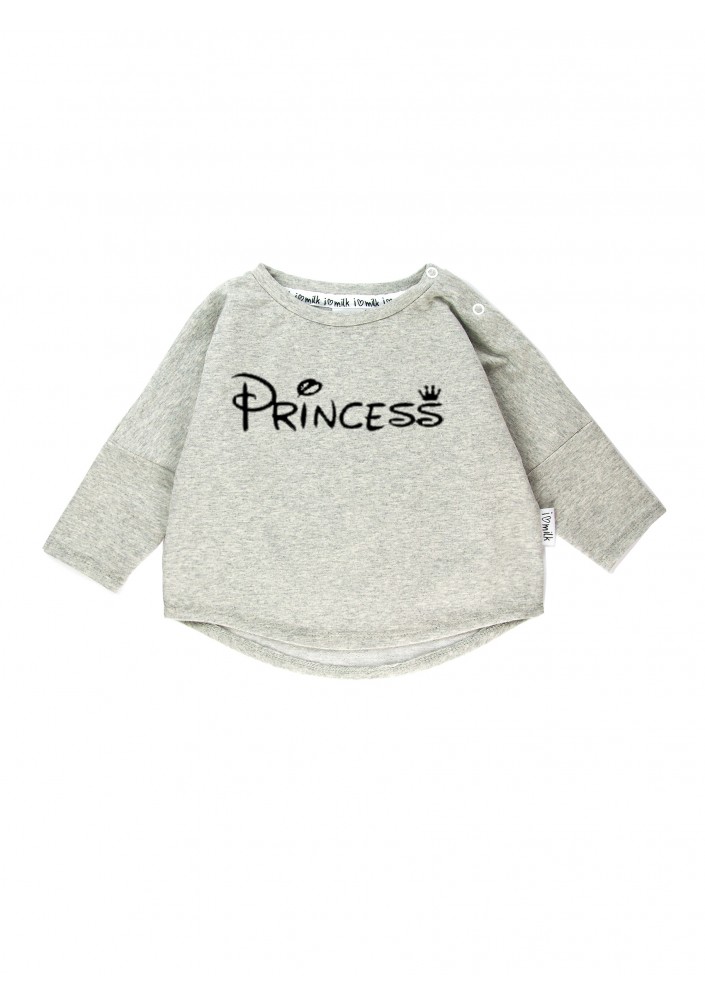 Bluza dziecięca "princess" Szary Melanż