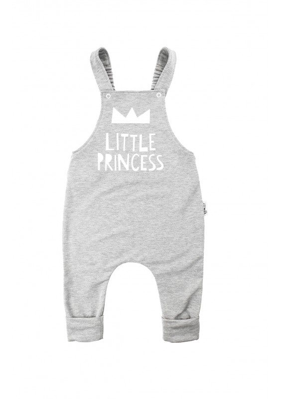 Melange grey dungarees "little princess"