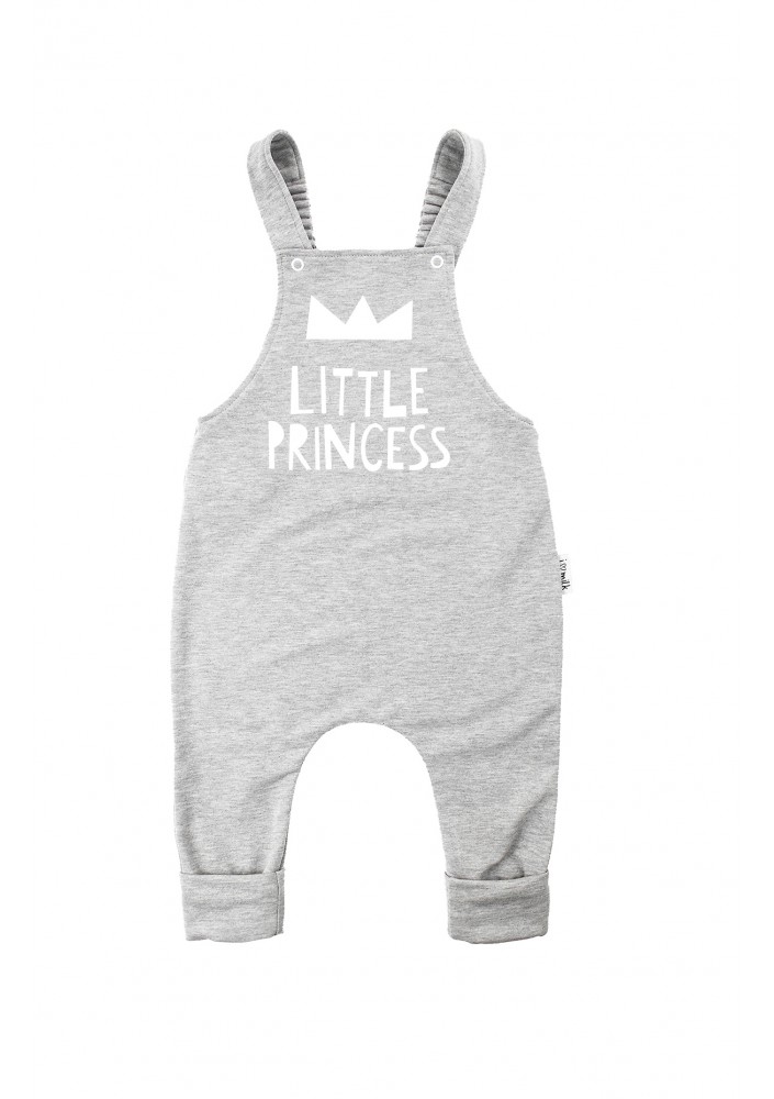 Ogrodniczki dziecięce "little princess" Szary Melanż