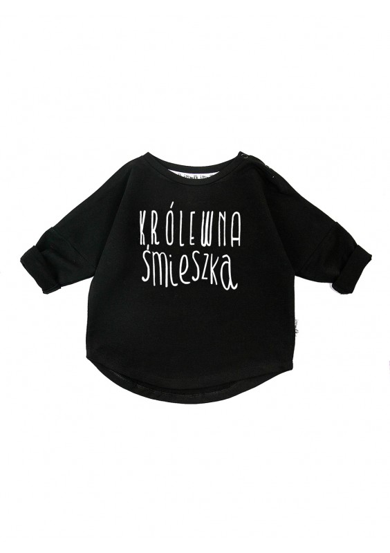 Black kids sweatshirt "królewna śmieszka"