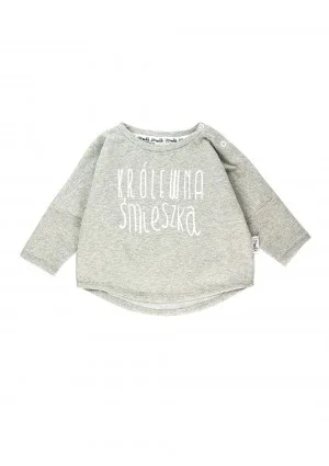Melange grey kids sweatshirt "królewna śmieszka"