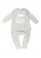 Melange grey long sleeves romper 