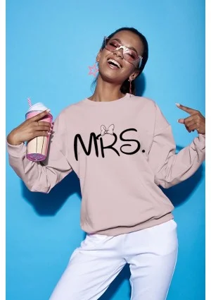 Powder pink sweatshirt "mrs"