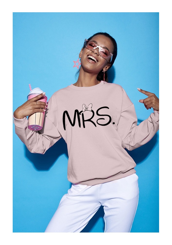 Powder pink sweatshirt "mrs"