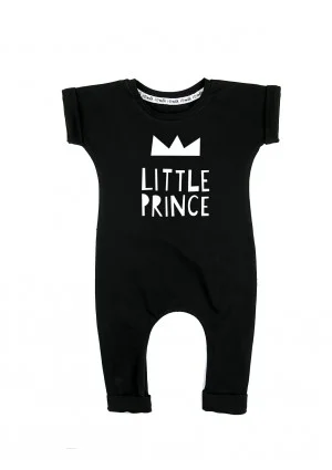 Rampers dziecięcy z krótkim rękawem "little prince" Czarny