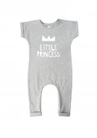 Melange grey short sleeved romper 