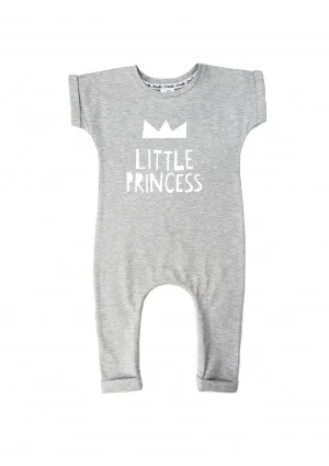 Melange grey short sleeved romper "little princess"