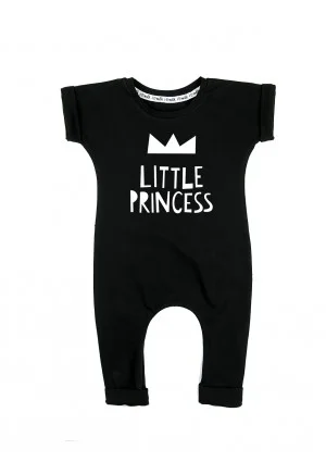 Rampers dziecięcy z krótkim rękawem "little princess" Czarny