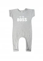 Melange grey short sleeved romper 