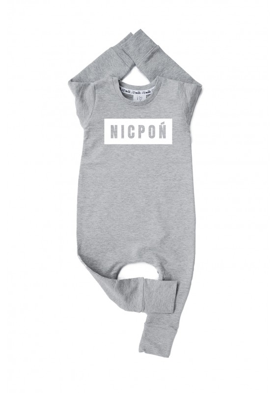 Melange grey kids romper ,,nicpoń"