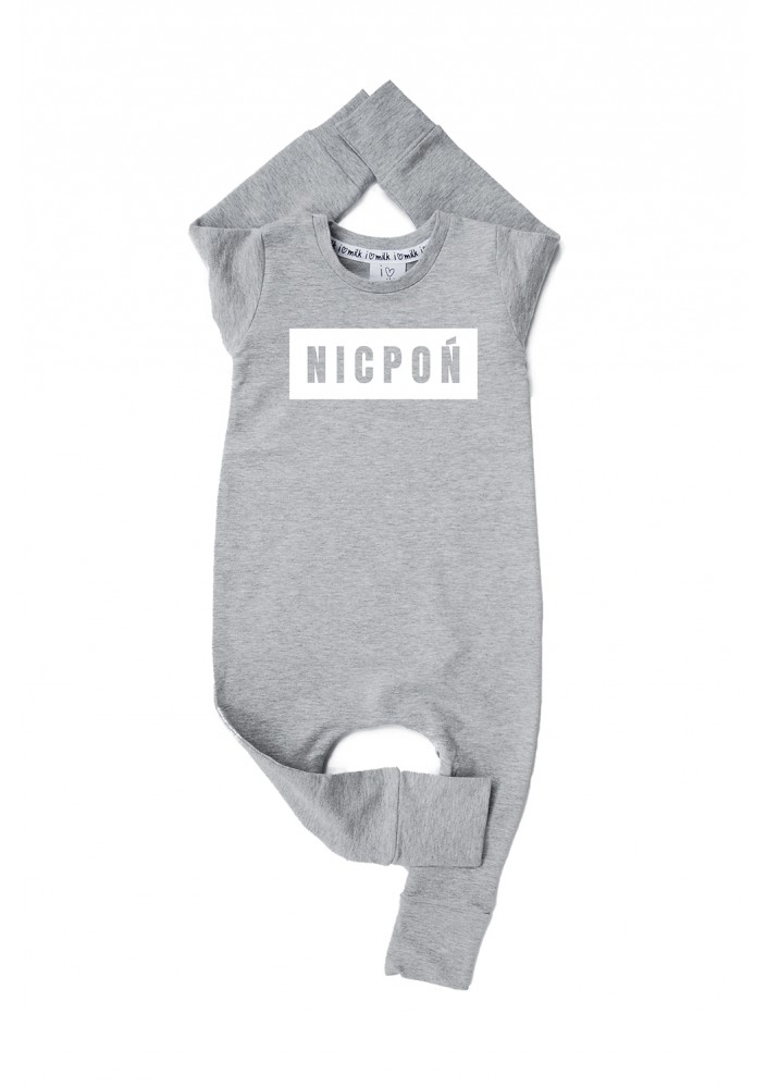 Melange grey kids romper ,,nicpoń"