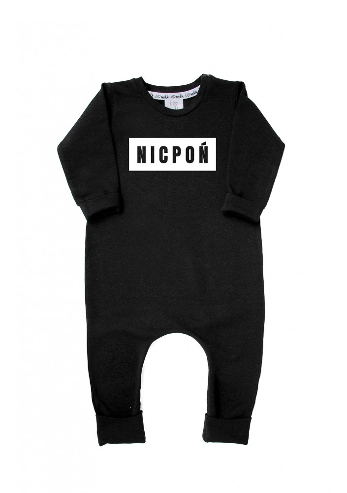 Romper dziecięcy z długim rękawem ,,nicpoń" Czarny
