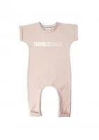 Powder pink short sleeves romper 