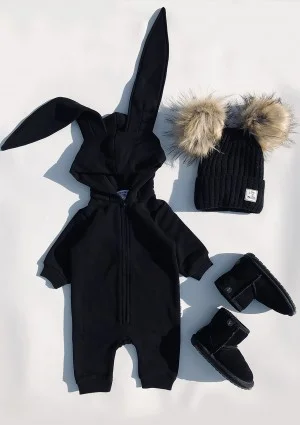Onesie dziecięce rabbit Czarny