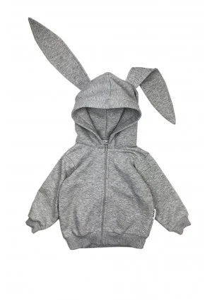 Grey melange Kids Swetshirt rabbit