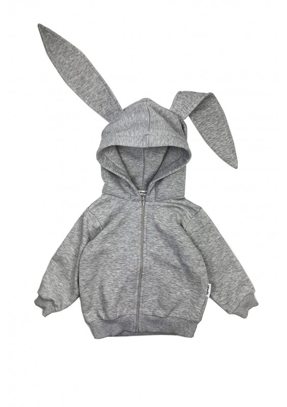 Grey melange Kids Swetshirt rabbit