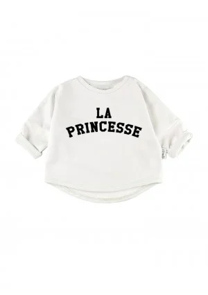 White "la princesse" print sweatshirt