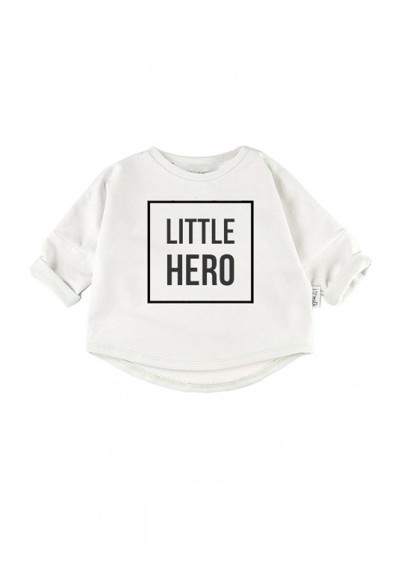 White kid's sweatshirt "LITTLE HERO"