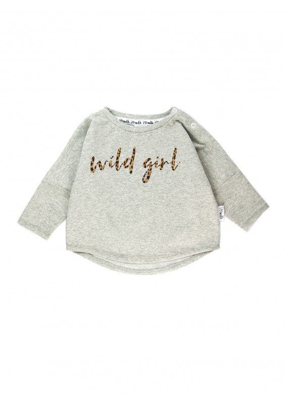Bluza dziecięca "wild girl" Szary Melanż