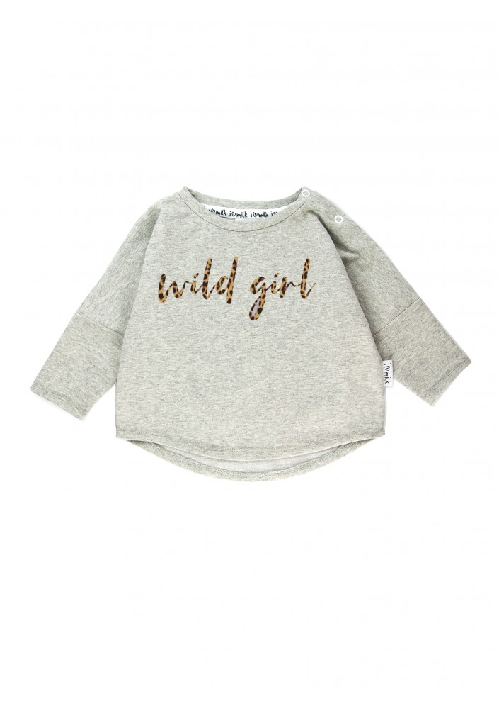 Bluza dziecięca "wild girl" Szary Melanż
