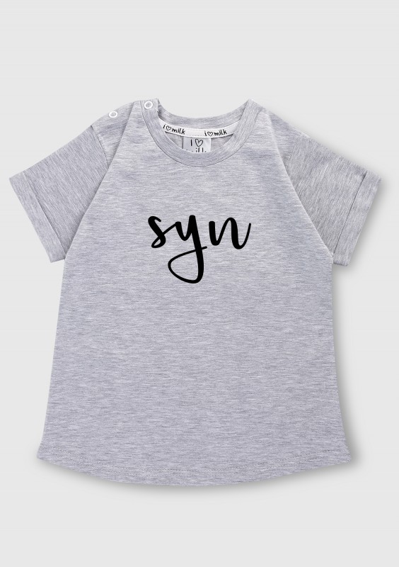 T-shirt dziecięcy ,,syn" Szary Melanż