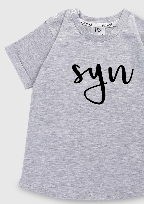 T-shirt dziecięcy ,,syn" Szary Melanż