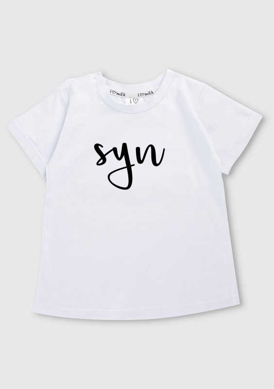 White kids T-shirt ,,syn"