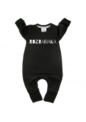 Black "rozrabiaka" long sleeves romper