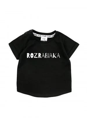 Black kid's "rozrabiaka" T-shirt