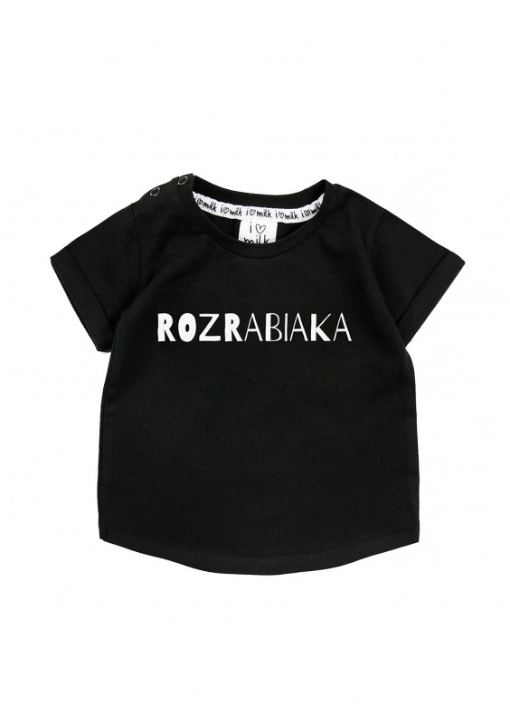 T-shirt dziecięcy "rozrabiaka" Czarny