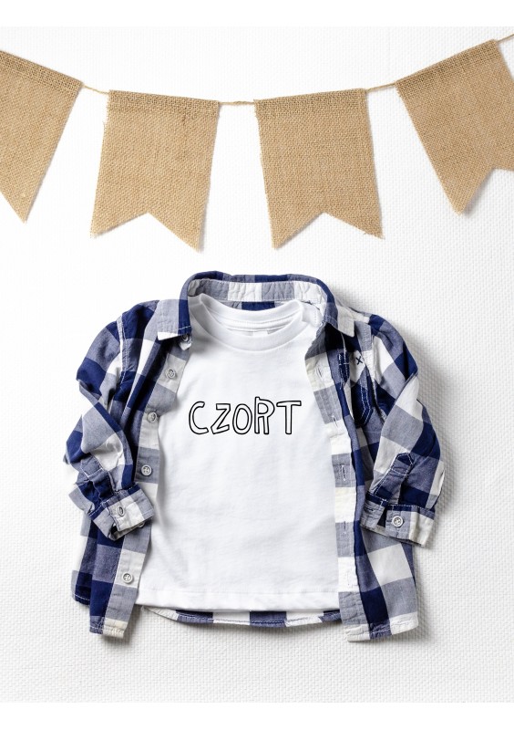 White kid's "czort" T-shirt