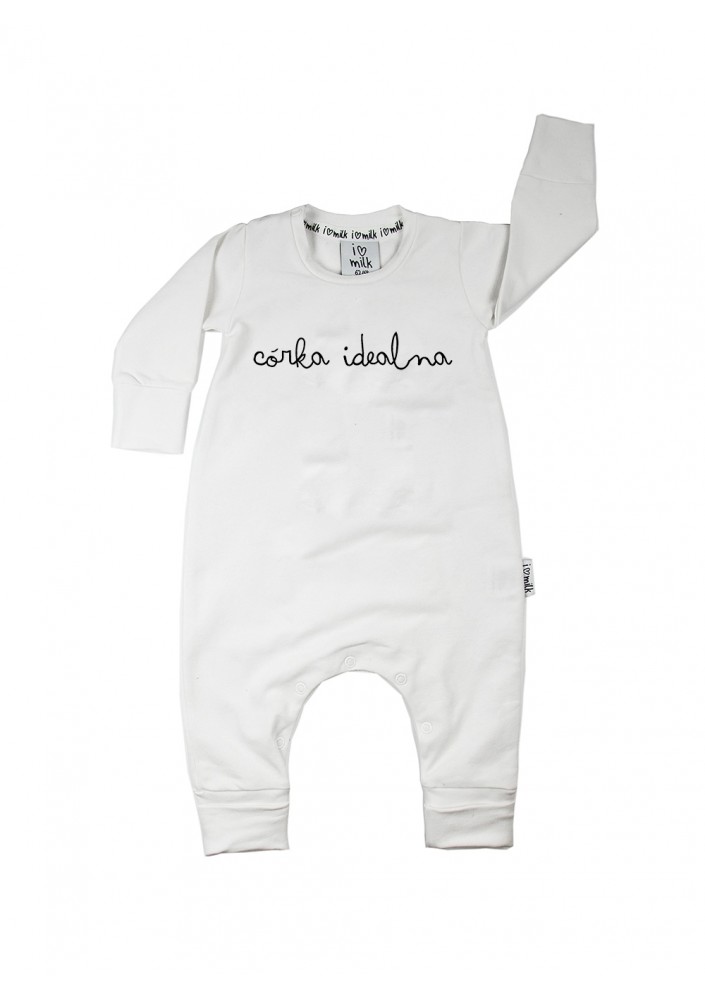 White long sleeved romper "córka idealna"