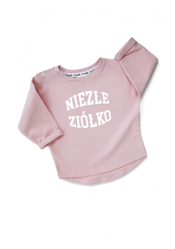 Bluza dziecięca "niezłe ziółko" Pudrowy Róż