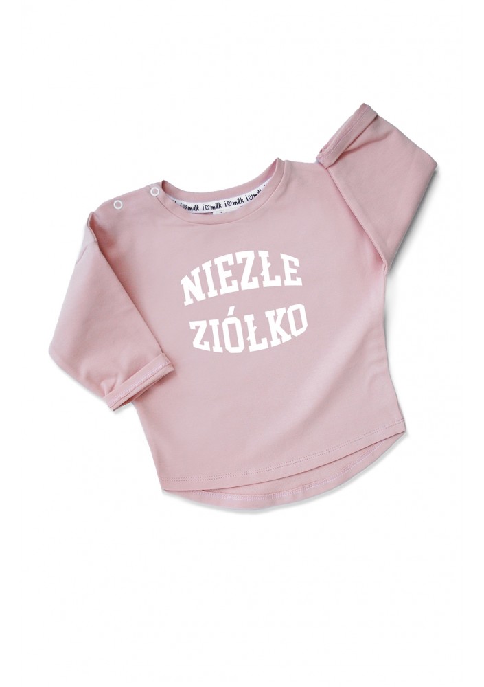 Bluza dziecięca "niezłe ziółko" Pudrowy Róż