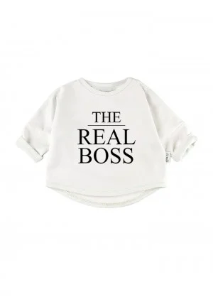 White kid's "the real boss" sweatshirt